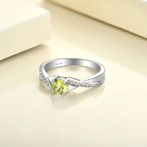Vista 5 de YL Anillo de compromiso de plata de ley 925 de 0.197 in 3A con circonita cúbica infinita para mujer