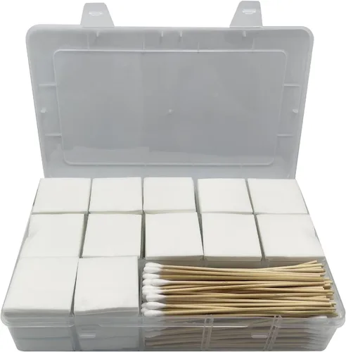 Vista 6 de Parches cuadrados de limpieza de pistolas de 2 x 2 pulgadas y hisopos de limpieza de bambú de 6 pulgadas de largo para kit de mantenimiento