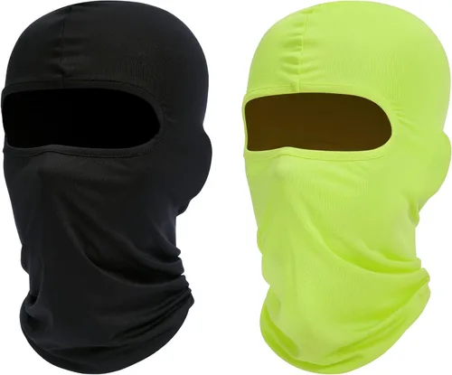 Vista 18 de ROXUN Pasamontañas de esquí, paquete de 2 unidades para motocicleta de Negro+calavera