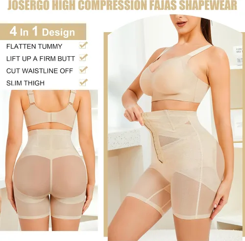 Vista 3 de Faja moldeadora de cuerpo para mujer, con control de abdomen, pantalones cortos para levantamiento de glúteos, fajas colombianas, entrenador