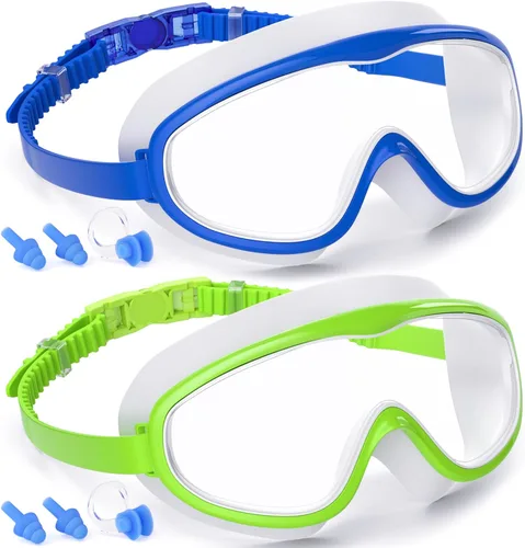 Vista 12 de COOLOO Kids Swim Goggles for Age 3-15, 2 Pack Kids Goggles for Swimming
