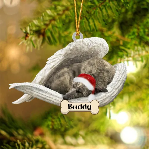 Vista 98 de Afghan Hounds - Adorno de Navidad con alas de ángel durmiente, recuerdo personalizado para perros 2024, adorno de forma acrílica, regalos