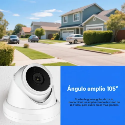 Vista 3 de Cámara domo de torreta IP PoE de 4 MP, gran angular de 0.1 in, H.265, cámara de seguridad CCTV resistente al agua IP66, cumple con la NDAA