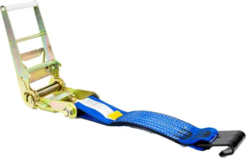 Vista 3 de Mytee Products Correas de amarre de trinquete con ganchos planos, correas de trinquete de 4 pulgadas x 30 pies color azul 16,200 libras