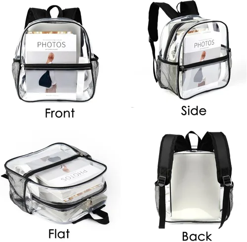Vista 8 de Keepcross Mochila transparente aprobada para estadios de 12 x 6 x 12 pulgadas, mini bolsa transparente para eventos en estadios, eventos deportivos