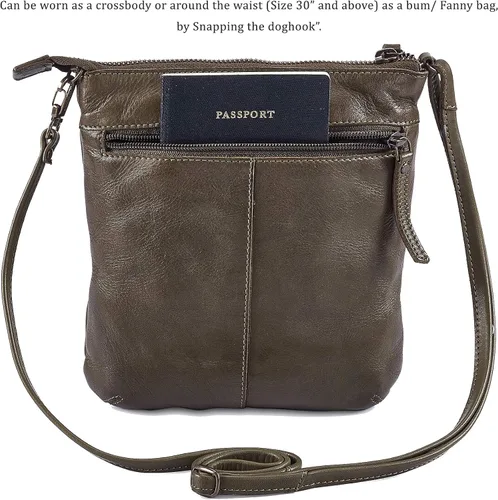 Vista 5 de Bolso bandolera para mujer, pequeño bolso de cuero real, bolso cruzado de viaje vintage hecho a mano
