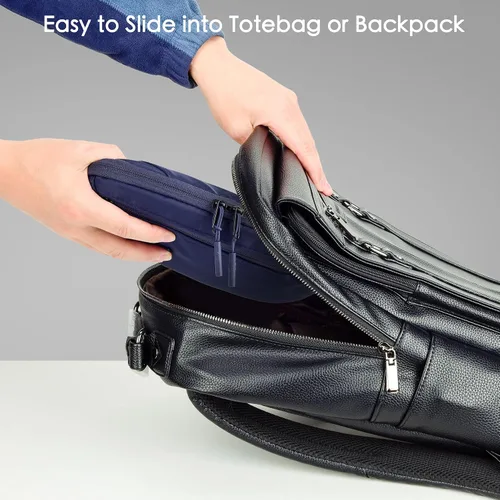 Vista 4 de Bolsa organizadora de cables, bolsa organizadora de cargador delgado para accesorios de viaje, artículos esenciales para aviones, dispositivos
