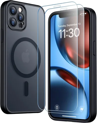 Vista 86 de SPIDERCASE Funda magnética translúcida diseñada para iPhone 11, con 2 protectores de pantalla de vidrio templado, antihuellas, para iPhone 11 de 6.1