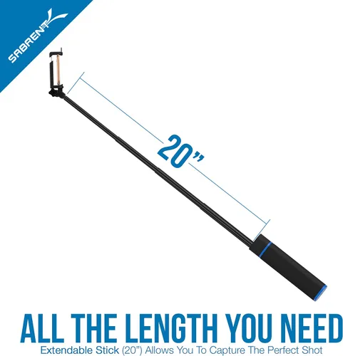 Vista 6 de SABRENT Bluetooth Selfie Stick con cargador de batería incorporado de 5200mAh (GR-SSTK)