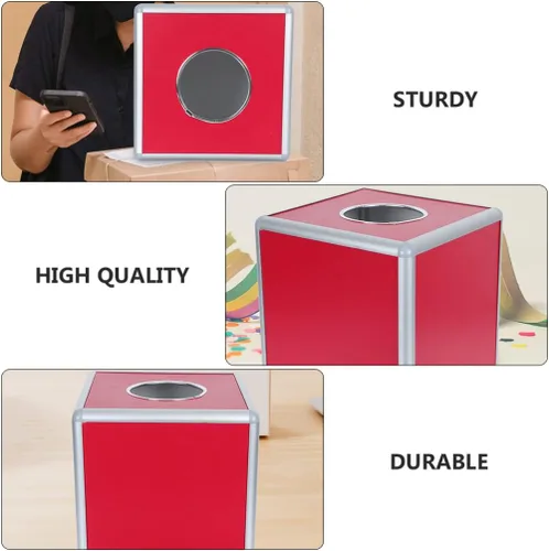 Vista 8 de Cabilock Caja de juego Lucky Ball: contenedor de almacenamiento cuadrado de metal para donación, urna opaca para votos, consejos de sugerencia