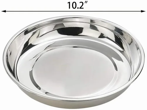 Vista 2 de Kekow Plato llano de acero inoxidable, platos redondos grandes, 10 pulgadas, paquete de 4