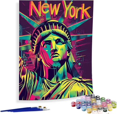 Vista 12 de Diymood Pintura por números para adultos, Navidad, pintura al óleo de muñeco de nieve, kits de pintura acrílica por números para niños, adultos