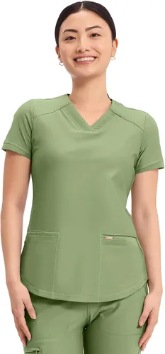 Vista 8 de Cherokee Form Blusas de Uniforme Médico para Mujeres, Blusa de Uniforme Médico de Punto Elástica con Cuello en V - CK840 Negro