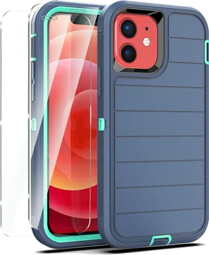 Vista 16 de YmhxcY Funda para iPhone 12/iPhone 12 Pro [2 Protectores de Pantalla de Vidrio Templado] Cubierta Duradera de 3 Capas A Prueba de Caídas/Funda