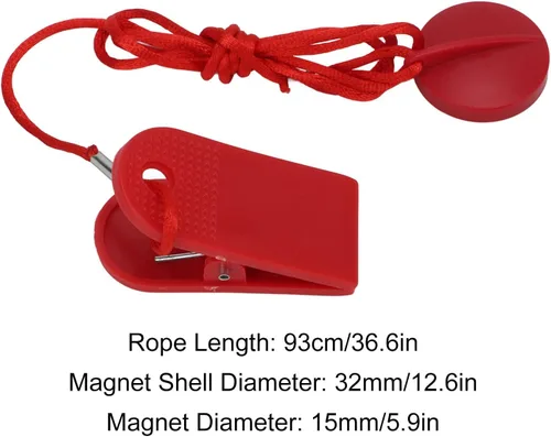 Vista 2 de Pilipane Cinta de correr universal con imán de seguridad, cinta de correr universal, bloqueo magnético de parada de emergencia, accesorios
