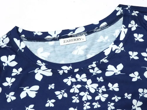 Vista 4 de Zaberry - Vestidos largos, de manga corta, con cuello redondo, estilo informal, de verano, holgado y con bolsillos para mujer
