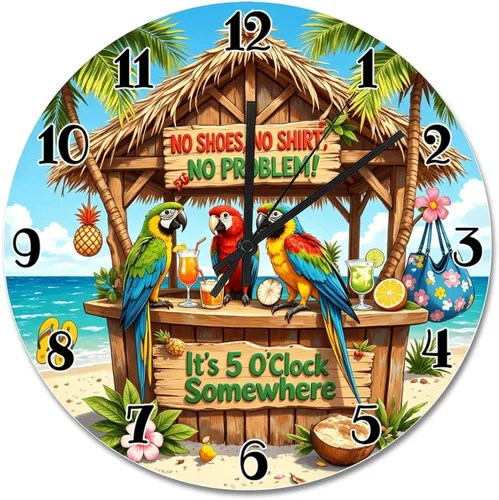 Vista 41 de Reloj de pared Whatever Modern Wood Clock de 10 pulgadas, silencioso, sin tictac, funciona con pilas, para sala de estar, dormitorio, cocina, A