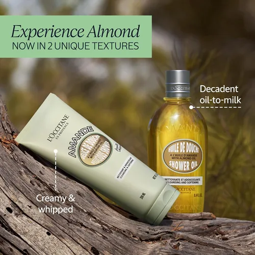 Vista 6 de L'Occitane Almond Delicious Shower Gentle Body Wash limpia, hidrata, suaviza y purifica para una piel radiante y suave, cuidado de la piel vegano
