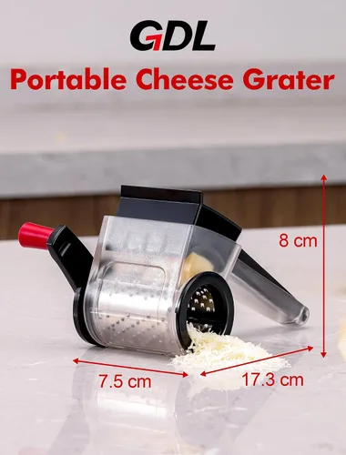 Vista 7 de GDL Rallador de queso con asa, rallador de queso parmesano compacto para cocina, apto para lavavajillas, rallador de parmesano con hoja de acero