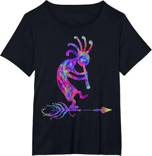 Vista 37 de Native American Kokopelli With Feather 2 - Camiseta Fan Fun, Negro, S