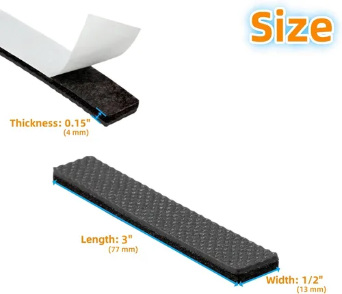 Vista 2 de Almohadillas Antideslizantes para Muebles de 1/2" x 3" Tiras de Goma Autoadhesivas Agarraderas para Muebles Almohadillas para Patas de Silla Pies