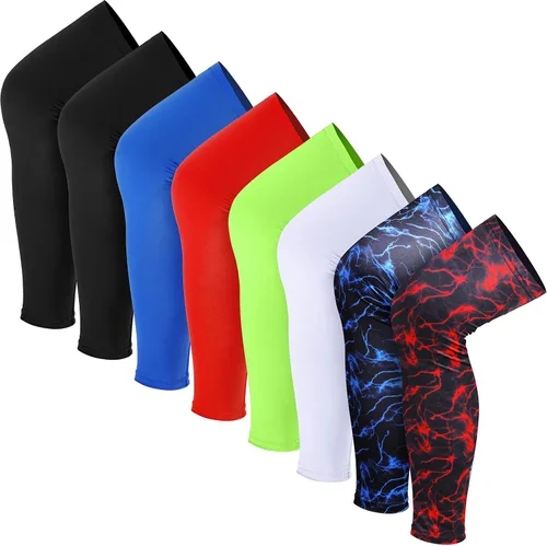 Vista 8 de Tatuo Mangas de Compresión para Piernas Manga Larga hasta la Rodilla Protección UV para Hombres y Mujeres Deporte Baloncesto Fútbol Americano