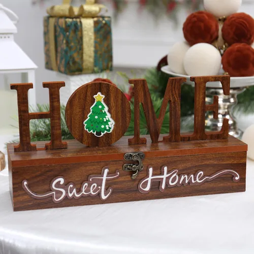 Vista 6 de JIALEIXI Letrero intercambiable "Home Sweet Home", decoraciones de placa de mesa de madera estacional, para decoración de interior del hogar