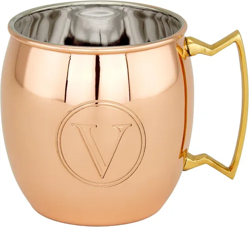 Vista 15 de Old Dutch International Taza sólida Moscow Mule, 16 onzas, monograma A, cobre