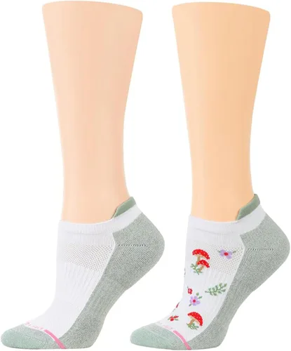 Vista 24 de Dr. Motion Womens Ankle Socks 2 Pack, Low Cut Cushioned Compression Running Socks for Women, Arch Support, Seamless Toe 2 pares negro sólido