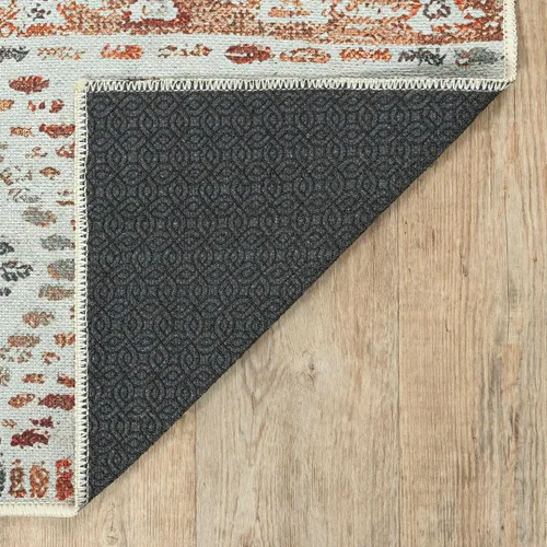 Vista 6 de Adiva Rugs Alfombra de área lavable a máquina de 6 x 6 pies con parte trasera antideslizante para sala de estar, dormitorio, baño, cocina, alfombra