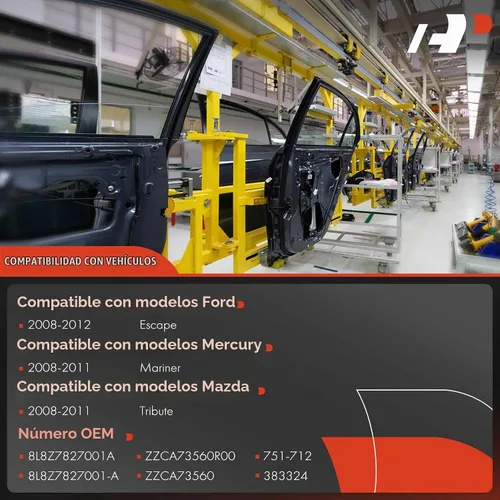 Vista 3 de A-Premium Elevalunas eléctrico del lado del conductor trasero con motor (2 pines)