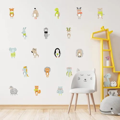 Vista 12 de Decalcomania - Calcomanías de pared de dinosaurio por P.D. Moreno, juego de 8 calcomanías para pared, calcomanías para decoración de dormitorio Dino