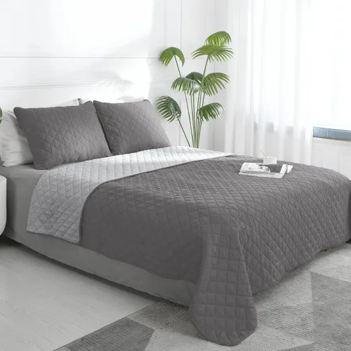 Vista 44 de Easy-Going - Juego de colcha reversible tamaño individual con 1 colcha y 1 funda de almohada, colcha de cama suave, colcha de microfibra ligera