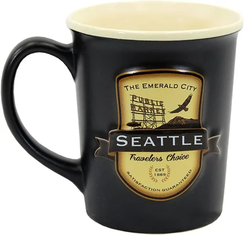 Vista 2 de Americaware Seattle - Taza de café con emblema de 18 onzas