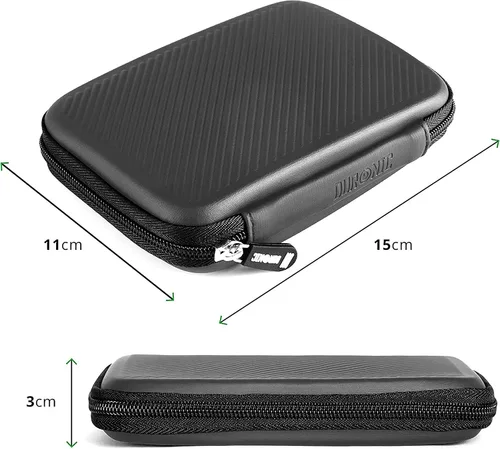 Vista 3 de Duronic Funda para disco duro HDC2/GY Gris Bolsa de almacenamiento portátil de EVA para cables y cables externos Ligero y protector Adecuado