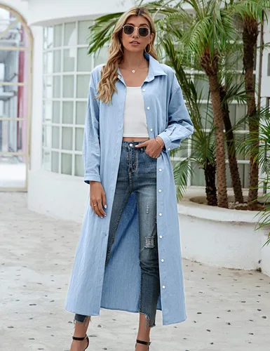 Vista 2 de Sopliagon - Vestido de algodón y lino para mujer estilo casual suelto vestido largo