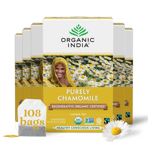 Vista 11 de Organic India - Té orgánico de Tulsi, té de hierbas, 18 bolsas de infusión. paquete de 6