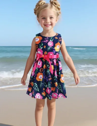 Vista 308 de Vestido de verano para niña, de algodón, con diseño floral
