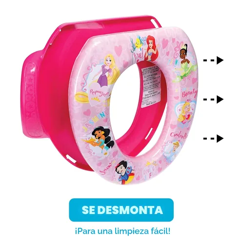 Vista 4 de Disney Princess "Loving Life" - Asiento suave para orinal y asiento de entrenamiento para ir al baño, cojín suave, entrenamiento para ir al baño