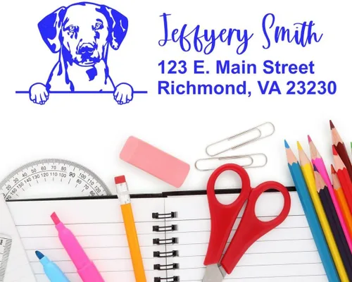 Vista 135 de American Bulldog Stamp Duo, Custom Return Address for Dog Lovers, Personalized Mail Mark for Letters and Cards