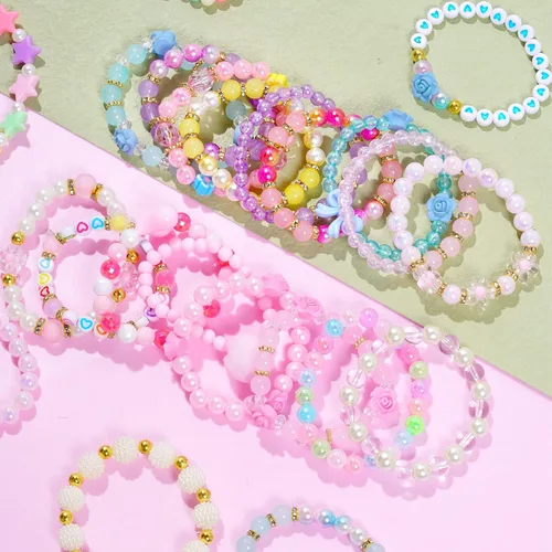 Vista 5 de Dxhycc 24 piezas de pulseras de princesa para niñas, pulseras con cuentas para niñas pequeñas, conjunto de joyería de disfraz para niñas