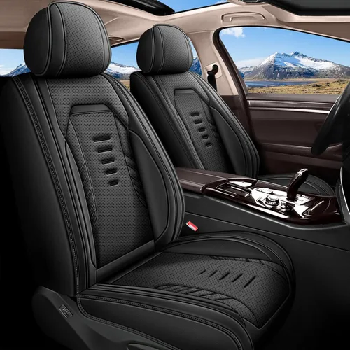 Vista 9 de Fundas de asiento para Kia Optima 2001-2020, asientos delanteros, protector de asiento impermeable, soporte ergonómico de cintura, para decoración