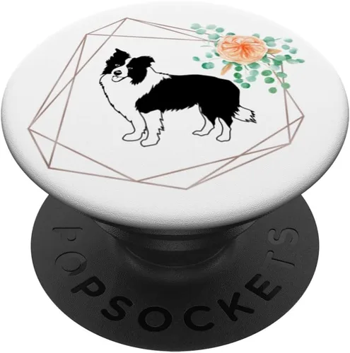 Vista 6 de Amante de Border Collie en blanco y negro para mujer, caminante de perros, mamá, PopSockets MagSafe PopGrip para iPhone