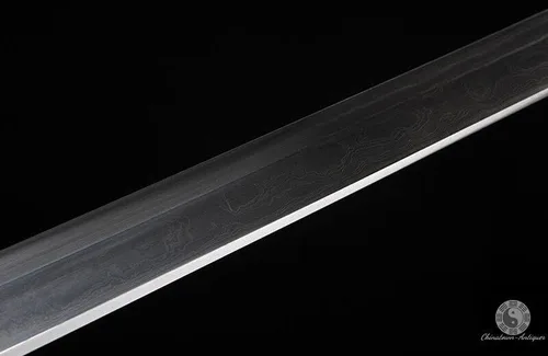 Vista 7 de GLW Espada Batalla Anillo Pommel Dao Han Espada Compuesto Patrón Doblado Hoja de Acero Sharp#0950