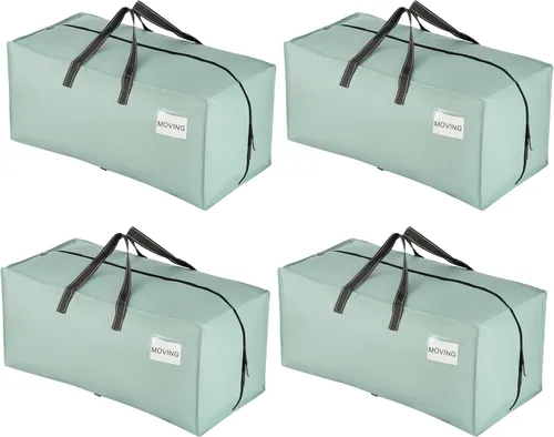 Vista 48 de VENO Paquete de 2 bolsas de mudanza, correas de mochila, mudanza, cajas de almacenamiento universitario, con tapas, resistentes, extragrandes, asas