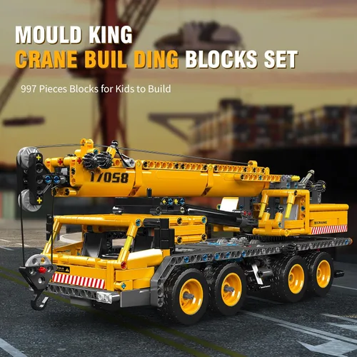 Vista 2 de Mould King 17058 Technology Truck Crane Building Blocks Set, 997 PCS Construcción Vehículo Building Block Set, Hogar y Exhibir
