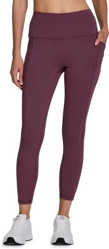 Vista 10 de RBX Leggings activos de cintura alta a prueba de sentadillas hasta el tobillo para mujer, leggings de yoga 7/8 con bolsillos 7/8 rojo polvoriento