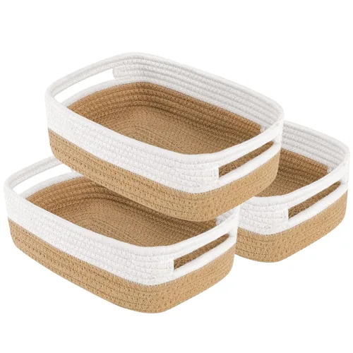 Vista 12 de Cesta para regalos vacía, pequeña cesta tejida con bolsas y cintas, cestas de juguetes para bebé con asas, contenedor de almacenamiento de mimbre