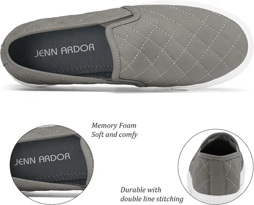 Vista 3 de JENN ARDOR Zapatos deportivos sin cordones para mujer, zapatos casuales perforadosacolchados, zapatos planos de moda para caminar