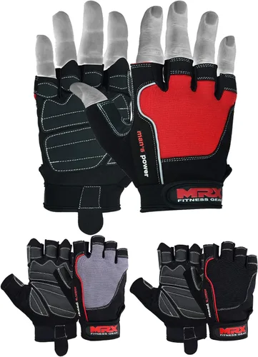 Vista 6 de MRX - Guantes de levantamiento de pesas para hombres y mujeres, entrenamiento de gimnasio, culturismo, entrenamiento de fuerza, levantamiento